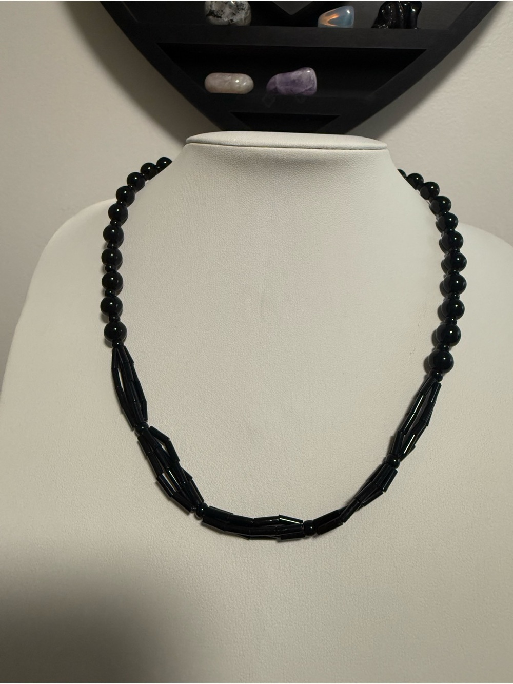 Black Beaded Necklace
